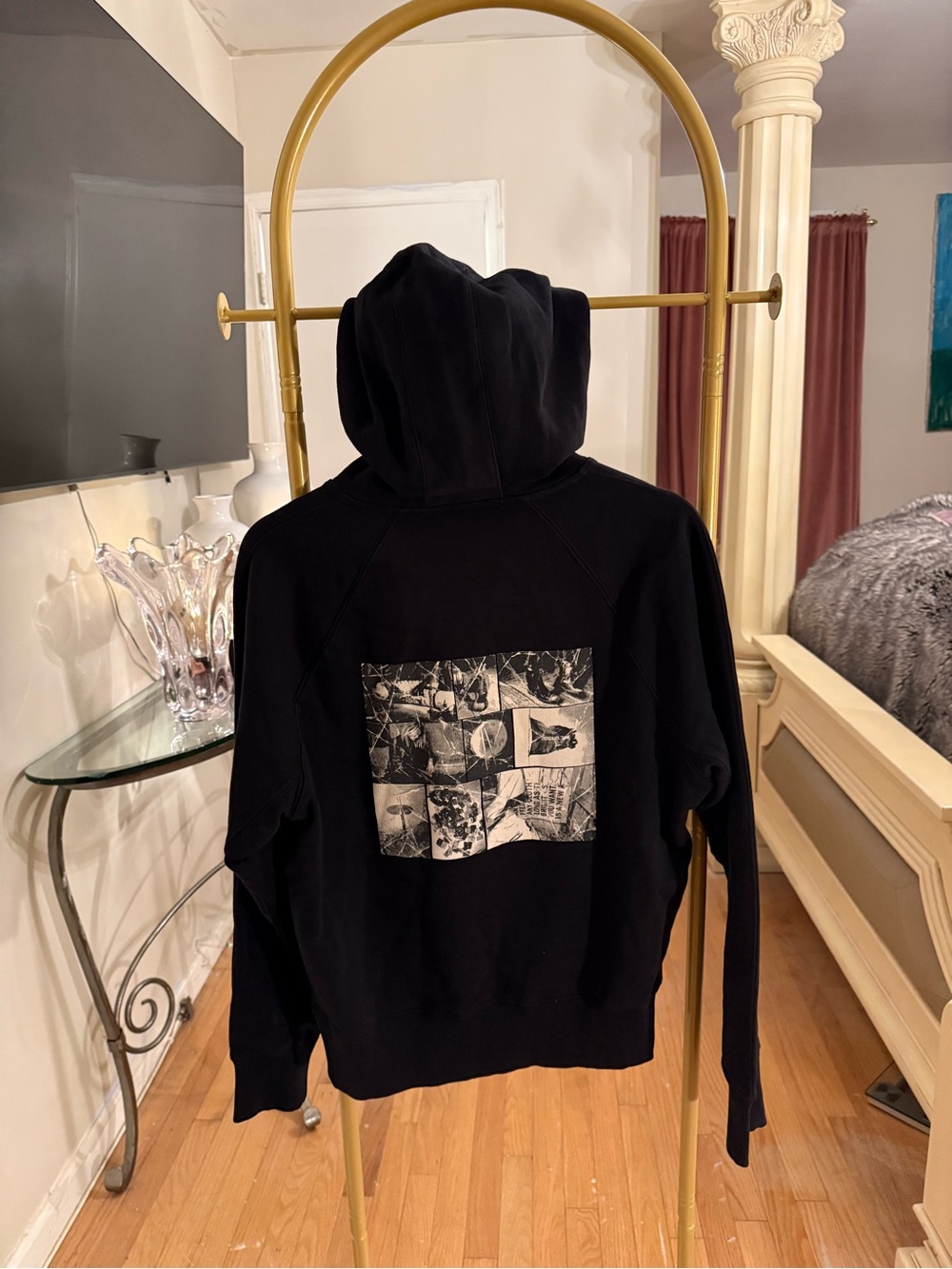 Zadig & Voltaire Black Hoodie with Monochrome Photo Patch